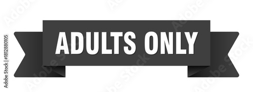 adults only ribbon isolated on transparent background. adults only ribbon