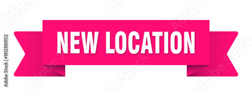new location ribbon isolated on transparent background. new location ribbon