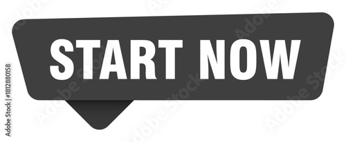 start now black sign isolated on transpatent background. start now sticker