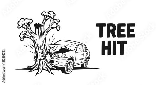 Black and White Car Crash Accident Progression Icons