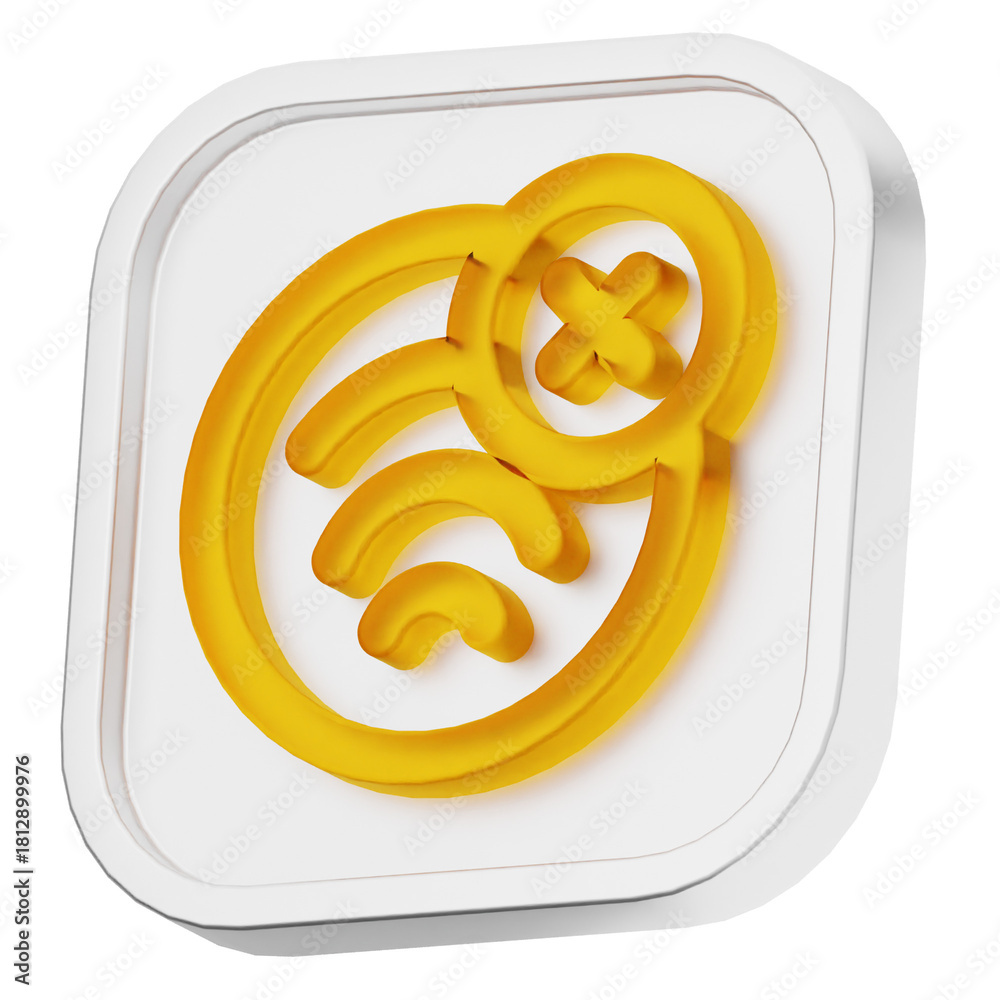 Obraz premium 3d signal wireless connection failed ui office business element