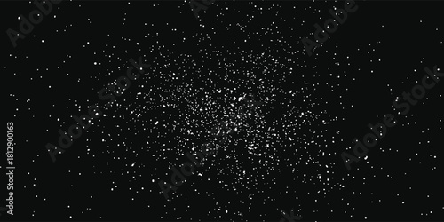 Starfield black and white dots, scattered shapes, cosmos, night sky for background or design element use, vector illustration, abstract patterns evoke celestial wonder