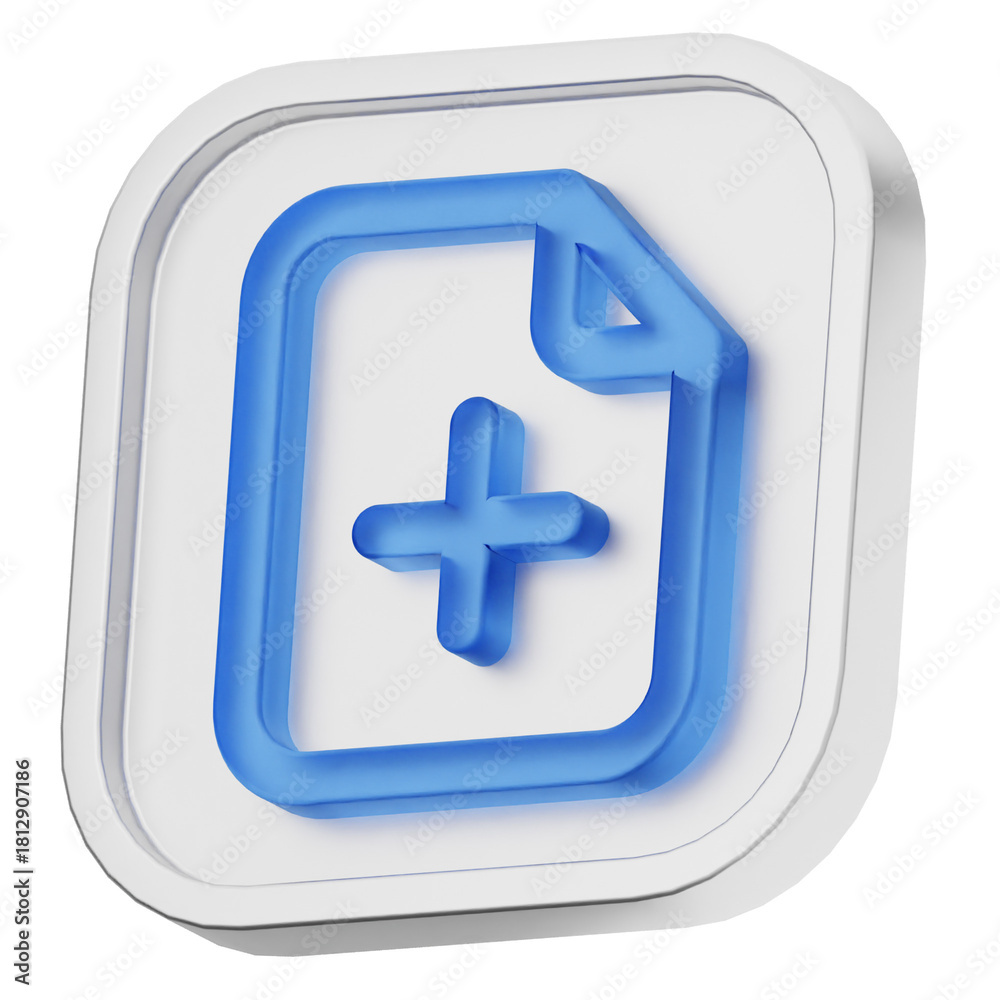 Obraz premium 3d file data add new create ui office business element