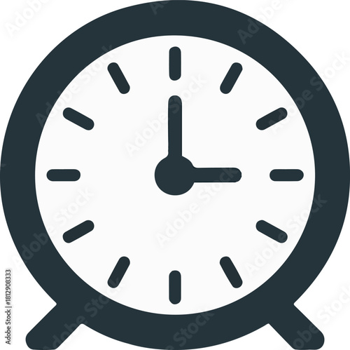 Simple alarm clock icon with hands pointing to two oclock