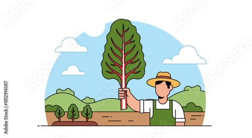 A Farmer Proudly Displays Fresh Produce, Celebrating The Harvest Season's Bounty