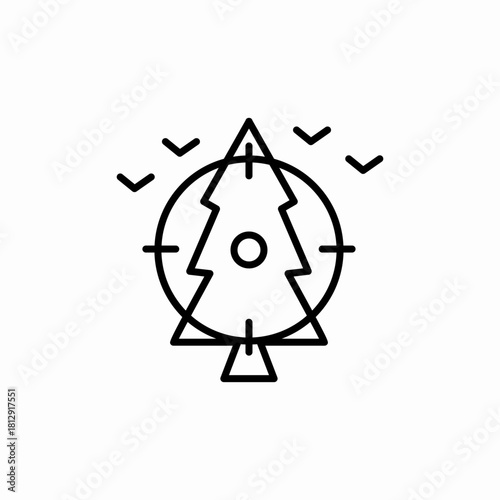 forest hunting icon sign vector