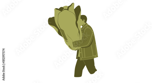 A Person Encounters a Gigantic Blossom in a Bold and Artistic Representation