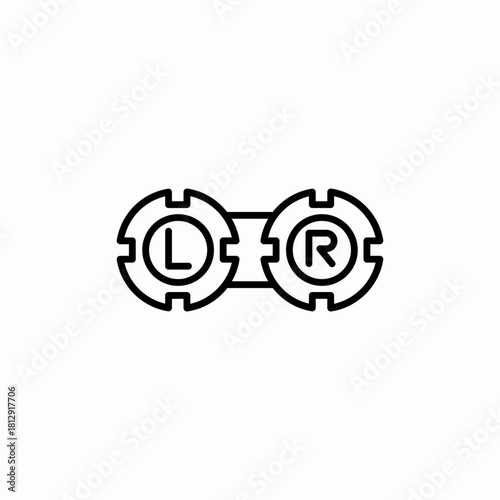 left right buttons icon sign vector