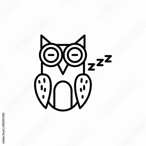 owl sleep icon sign vector