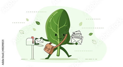 A Leaf Courier Delivering Letters, Representing Vegetation Communication And News