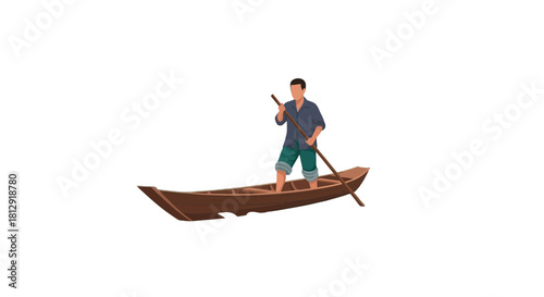 A Sailor's Voyage: A Traditional Boat Ride Against the Infinite Darkness Background