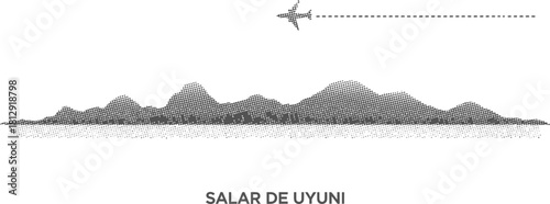 Salar de Uyuni Abstract Landscape with Airplane