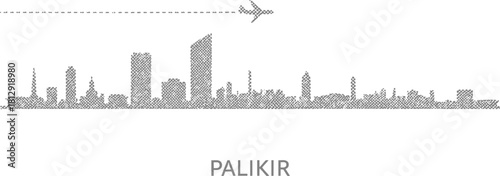 Palikir Skyline with Airplane Abstract Design