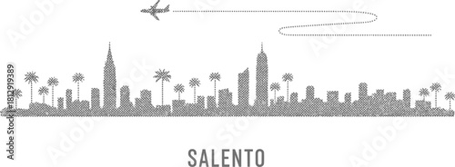 Salento Skyline Airplane Travel Dot Art
