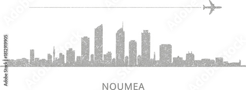 Noumea Skyline with Airplane Trail