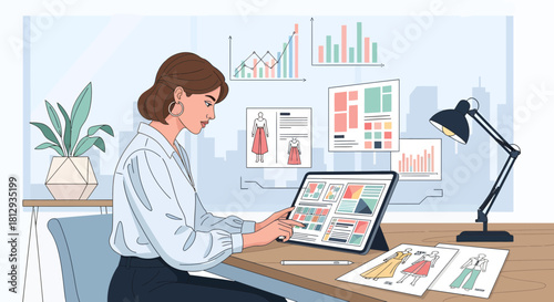 Digital design journey: A fashion designer using tablet for creative conceptualization