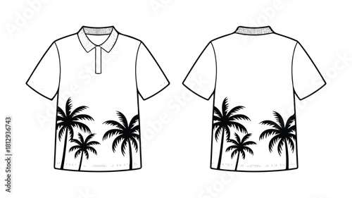 Detailed technical fashion illustration showcasing garment design with precise line work and color accuracy