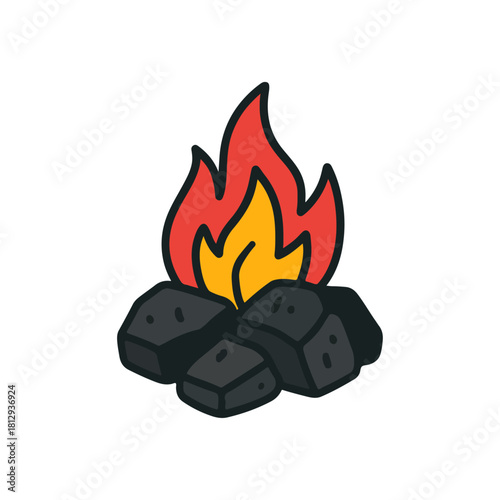 Charcoal Illustration on White Background