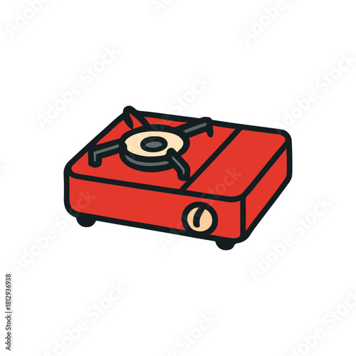 Portable Stove Illustration on White Background