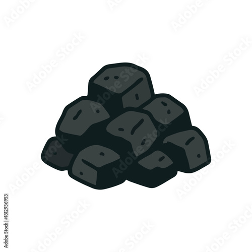 Charcoal Illustration on White Background