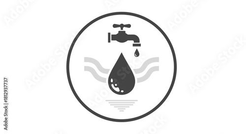 Conserve water with this modern water drop icon for environmental awareness sustainability projects and promoting water conservation initiatives, Generative AI.