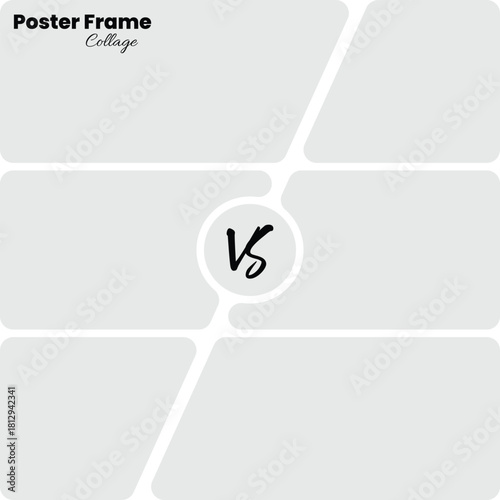 Photo collage frame for 3 vs 3 team matchup layout