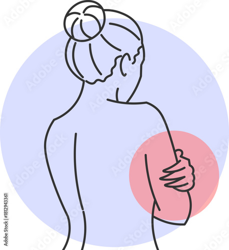 Woman with arm pain experiencing muscle discomfort