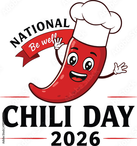 National Chili Day Cartoon Chili Pepper Character