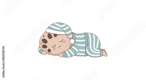 A Sweet Cookie Character Dreamily Sleeping Under a Starry Night Sky