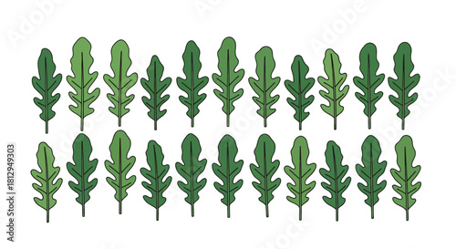 Abstract Foliage Pattern with Elegant Green Leaves over Black for Modern Designs