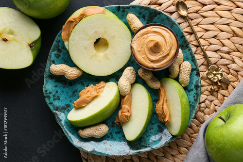 Plate of fresh apple slices...