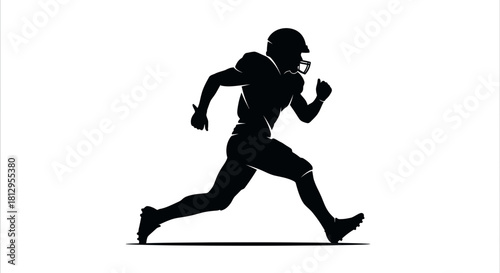 Dynamic silhouette of determined football player sprinting forward with incredible speed, embodying strength, athleticism, and competitive spirit for inspiring sports imagery
