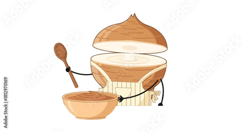 Chef Jicama Prepares a Delicious Bowl of Food, Ready For Culinary Enjoyment