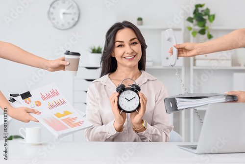 Businesswoman with a lot of...