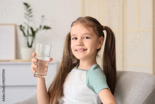Adorable little girl with g...