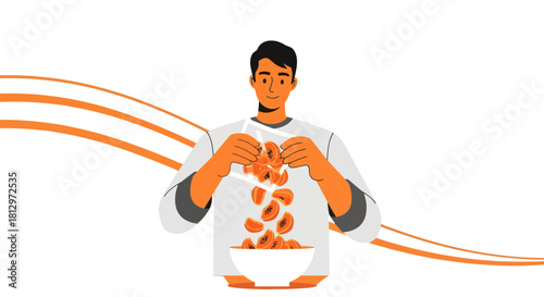Chef Preparing Fresh Fruit: A Vibrant Illustration of Culinary Delight and Healthy Eating