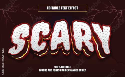 Scary Horror Fully Editable Text Effect Vector File For Creative Design