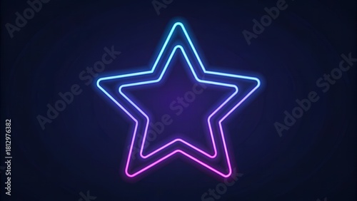 Minimal Neon Star Outline Icon – Purple Blue Glow Modern UI Design