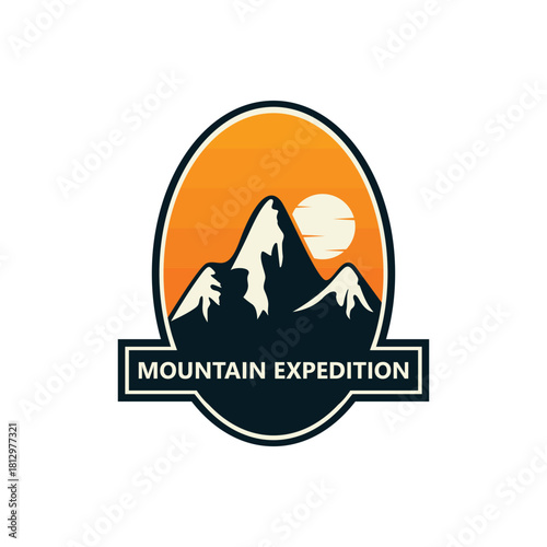 mountain travel , mountain expedition logo vector icon illustration