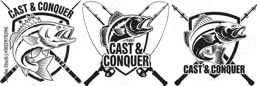 Cast and Conquer Bass Fishing Logo Bundle (3 Vector Designs) 
