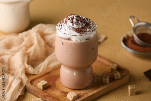 Iced chocolate drink with w...