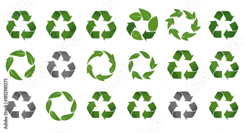 Eco-friendly recycling symbols promote sustainability and environmental awareness, inspiring green living and a circular economy, vector illustration
