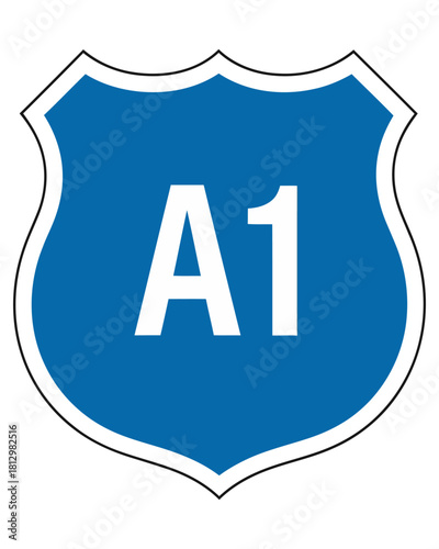 A1 Road Sign A Clean and Clear Representation of the Primary Route Designation, Indicating the Major Highway or Expressway for Efficient Navigation and Directional Guidance