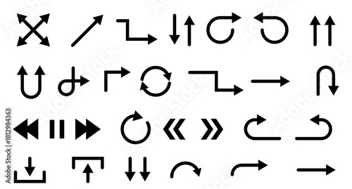 arrows glyph icon pack vector