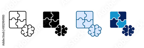 Abstract Thinking Icon Set Multiple Style Collection