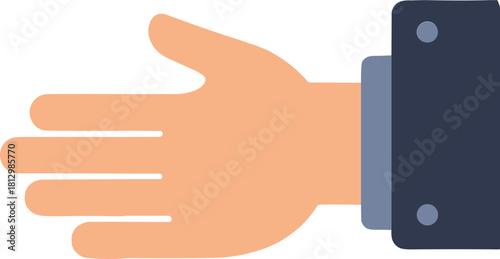 Hand reaching out to offer assistance and connection, wearing a stylish sleeve, on a transparent background