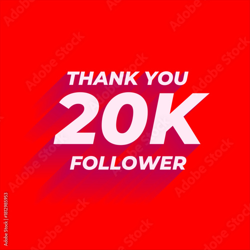 modern 20k social media followers celebration background