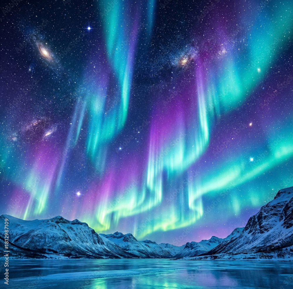 Fototapeta premium northern lights in the night By Generated AI