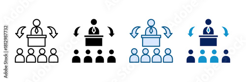 Student Teacher Interaction Icon Set Multiple Style Collection