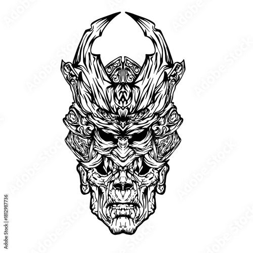 tribal skull tattoo design